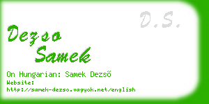 dezso samek business card