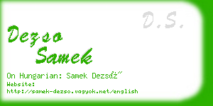 dezso samek business card